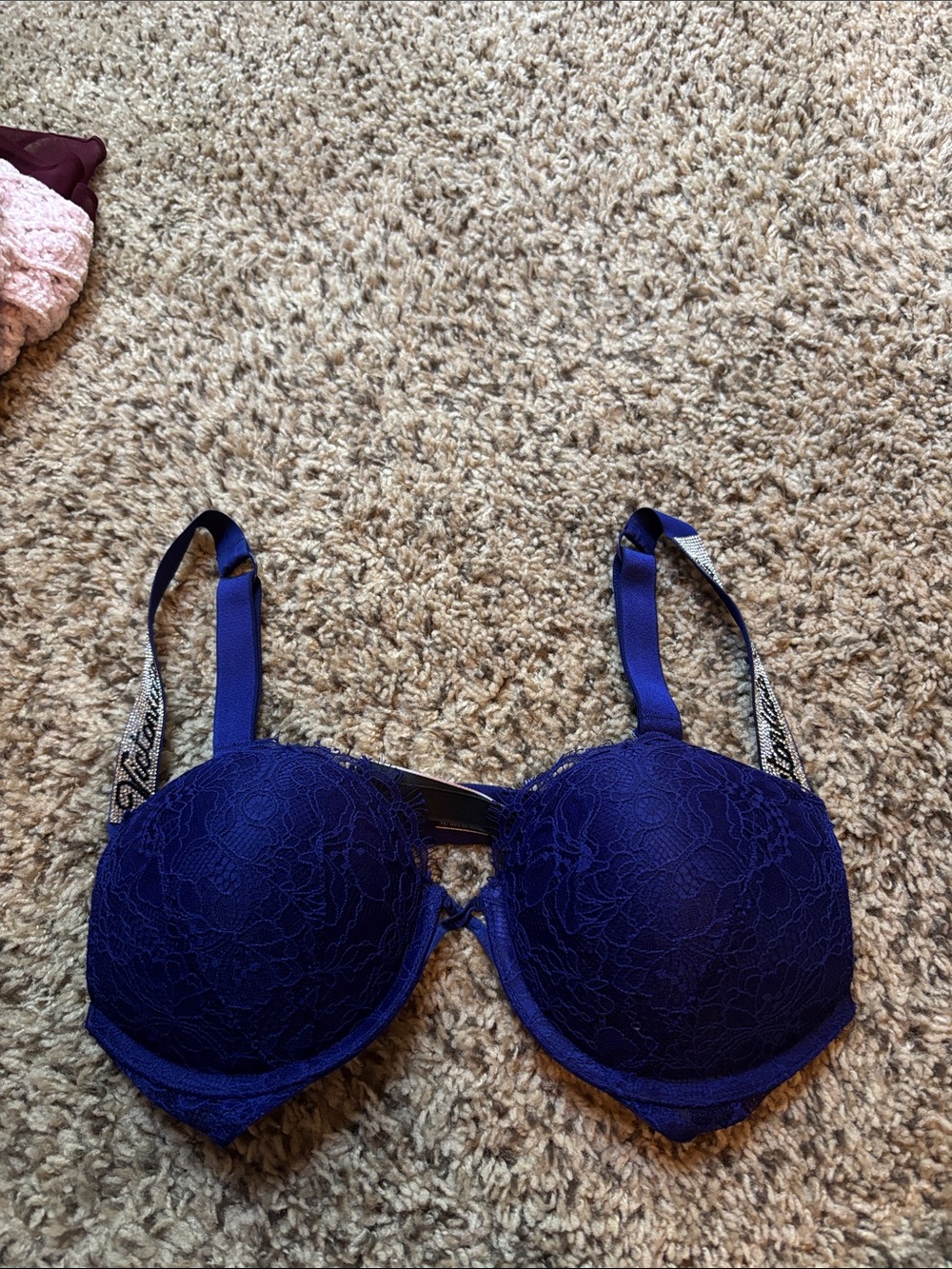 Victoria's Secret  Bombshell Royal Blue Lace Push-Up Bra